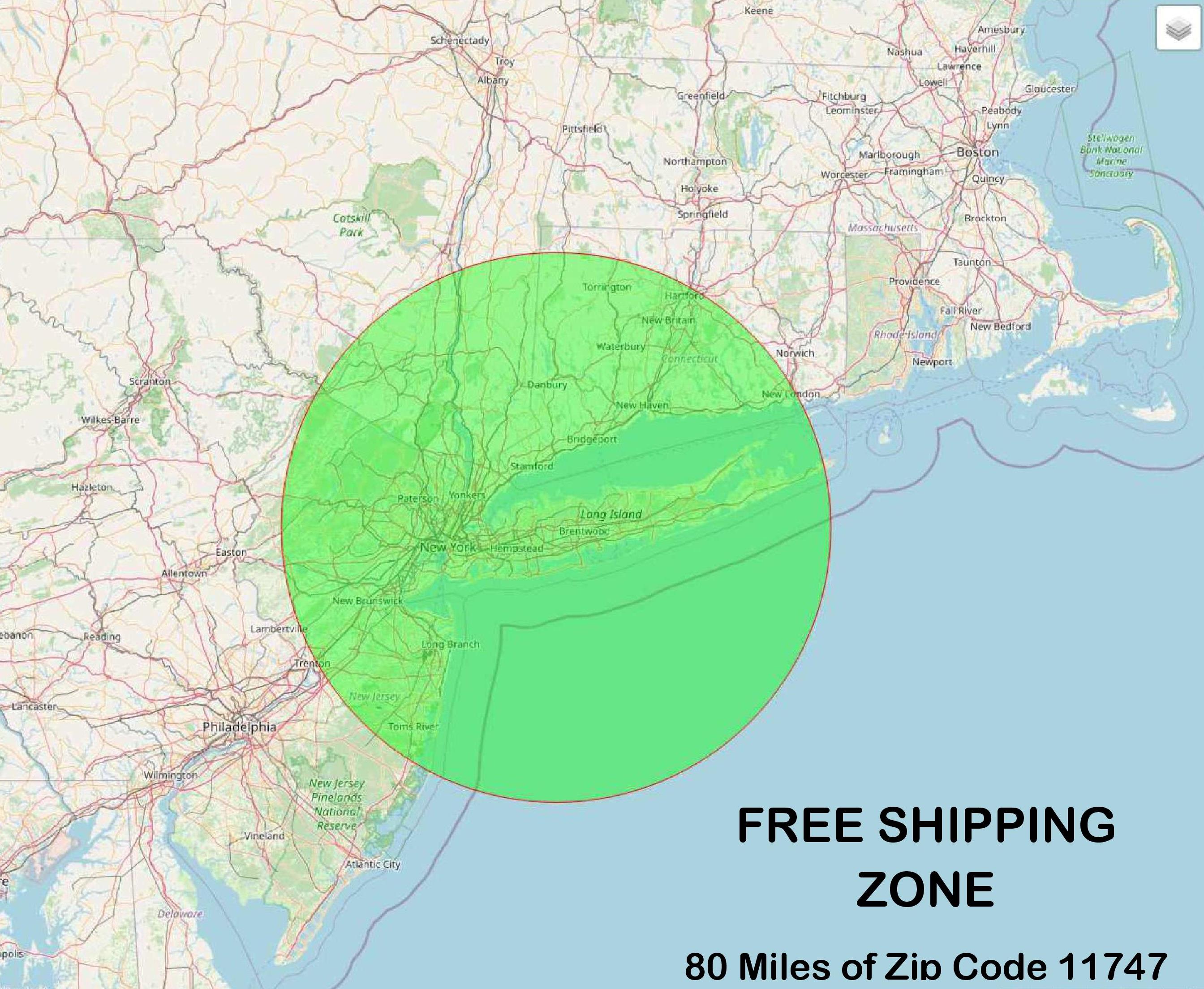 NY - NJ - CT Free Shipping Zones
